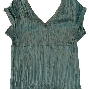 Super cute ruffle cato iridescent top.